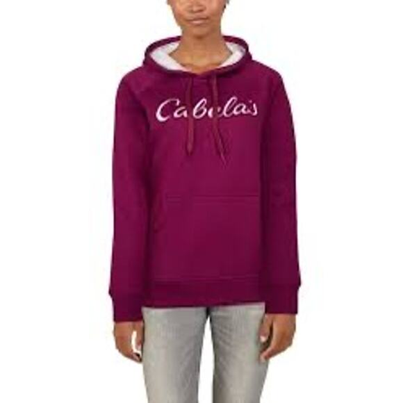 Cabela's Women's Hooded Pullover Sweatshirt Burgundy - Size S - Picture 1 of 8